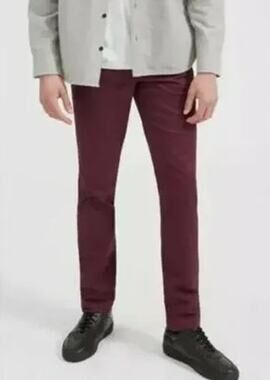 NWT Everlane Heavyweight Slim Chino Pants Flat Front Burgundy Mens Size 40 x 30